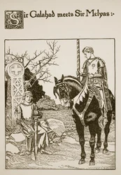 Sir Galahad trifft Sir Melyas, Illustration aus 